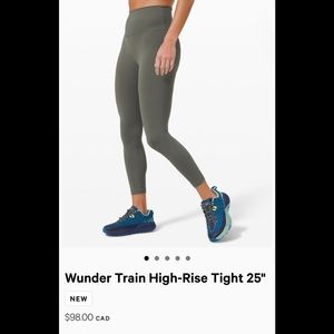 Lululemon Wunder Train in grey sage color size 2
